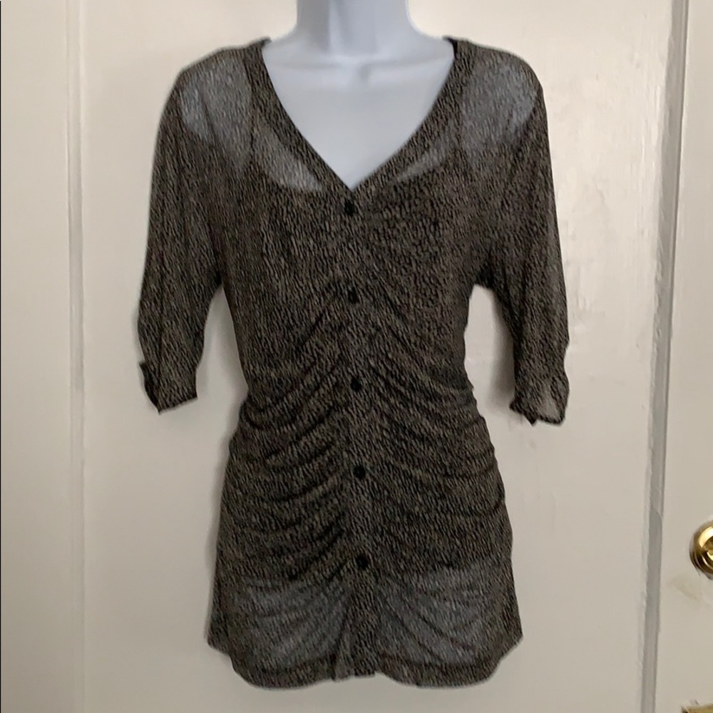 Cabi Shirred Sheer top